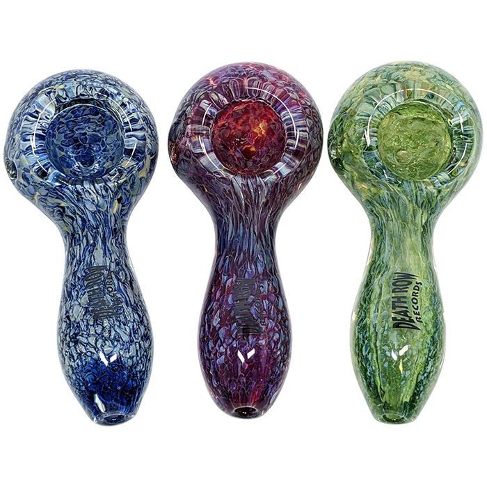 Death Row Records (Hand Pipe) 3.75" US Color Frit Spoon Group Photo