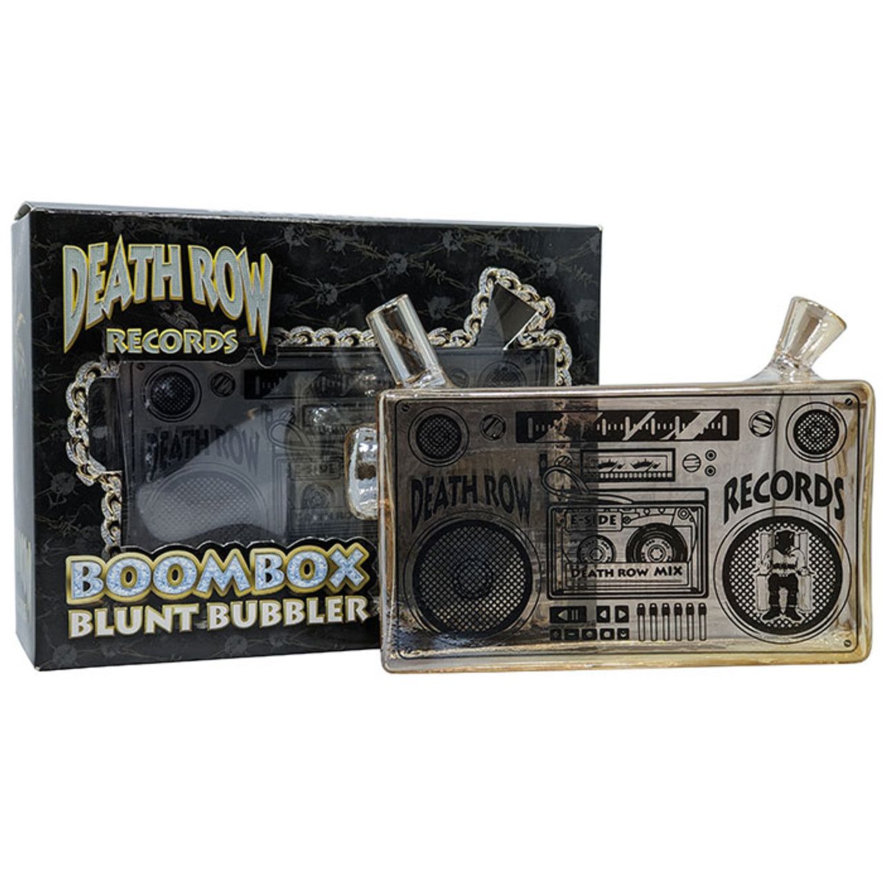 Death Row Records (Water Pipe) 5" Boom Box Blunt Bubbler Smoke with packaging