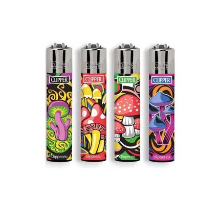 Clipper CP11R Reusable Classic Large Lighter (DSPLY 48pc) Mushrooms 4/4 (SAS)
