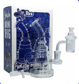 Dogg Lbs (Water Pipe) Everyday 6.5" Mini Rig Box Set with Banger & Carb Cap with packaging