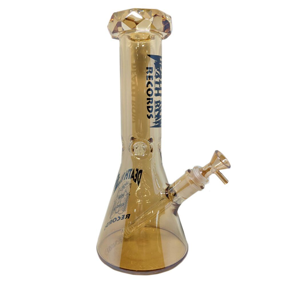 Death Row Records (Water Pipe) 12" Electro Plated Beaker with 14mm Bowl Gold
