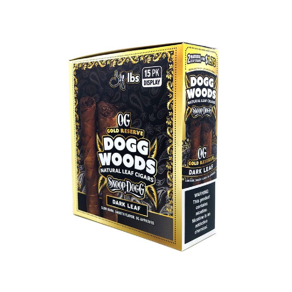Dogg Woods (Cigar) OG Gold Reserve dark leaf packaging