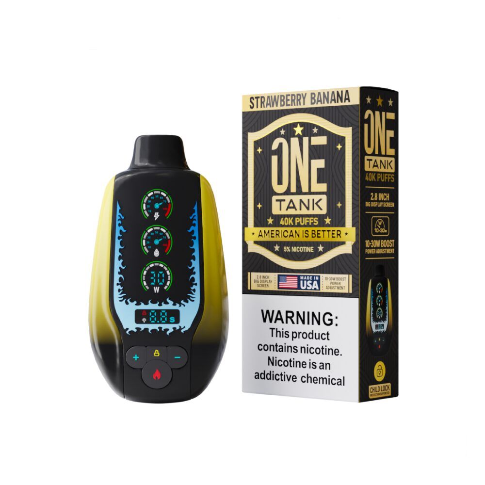 One Tank 40K Disposable Strawberry Banana with packaging