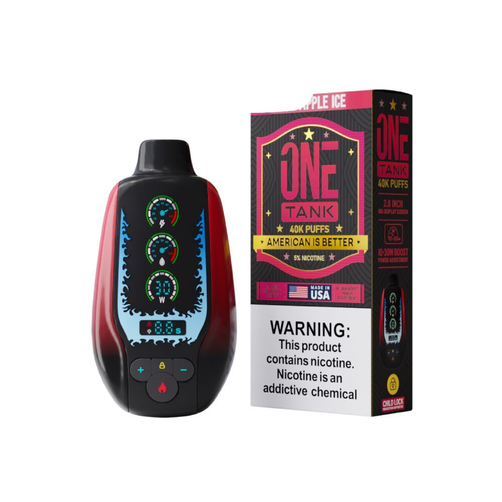 One Tank 40K Disposable Sour Apple Ice with packaging