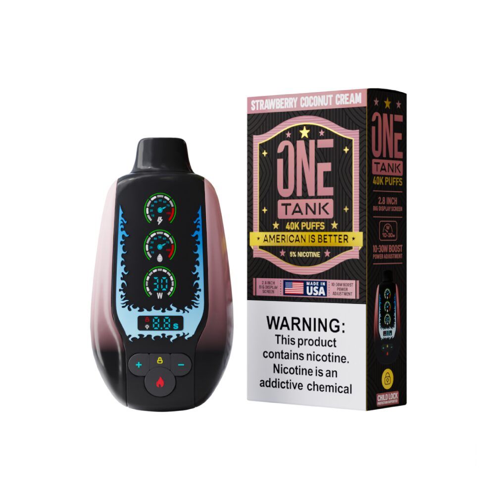 One Tank 40K Disposable Strawberry Coconut Cream with packaging