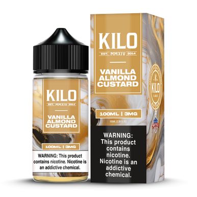 KILO - Vanilla Almond Custard - 100mL Bottle with packaging
