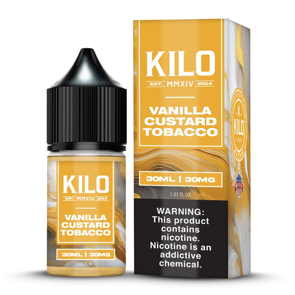 KILO - Vanilla Custard Tobacco - 30mL Salts with packaging