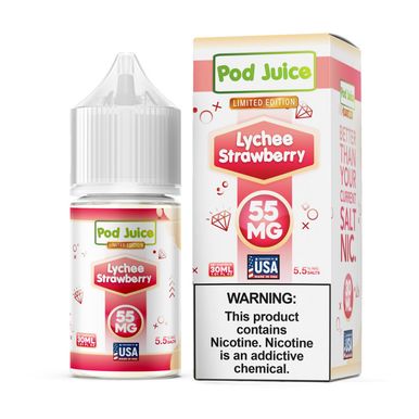 Pod Juice - Lychee Strawberry - 30mL Salts with packaging