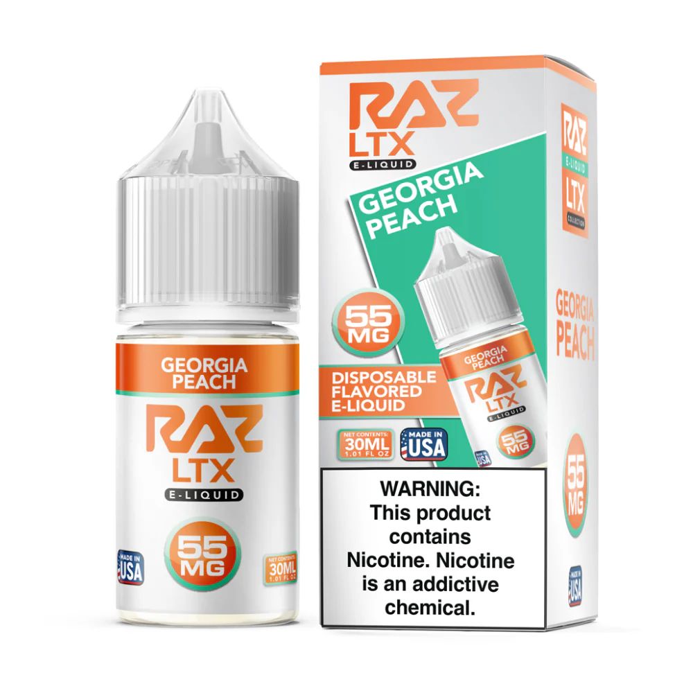 RAZ LTX - Georgia Peach - 30mL Salts with packaging