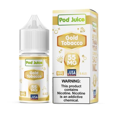 Pod Juice - Gold Tobacco - 30mL Salts with packaging