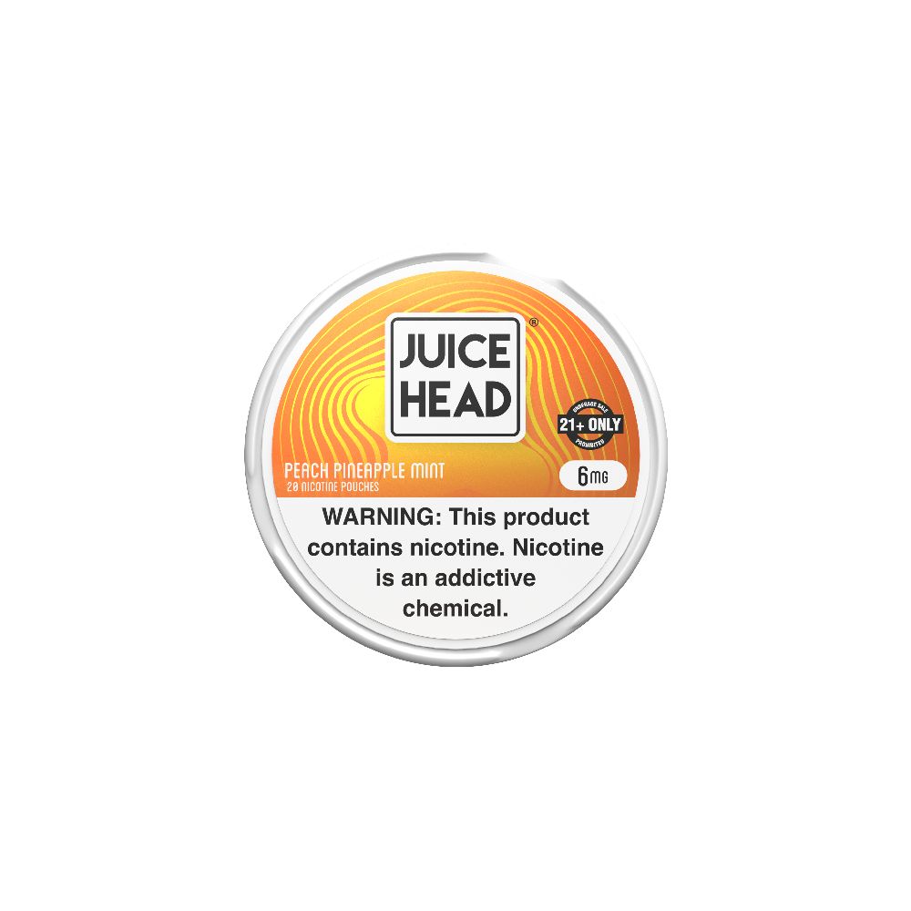 Juice Head Nicotine Pouches (20ct Can) Peach Pineapple Mint 6mg
