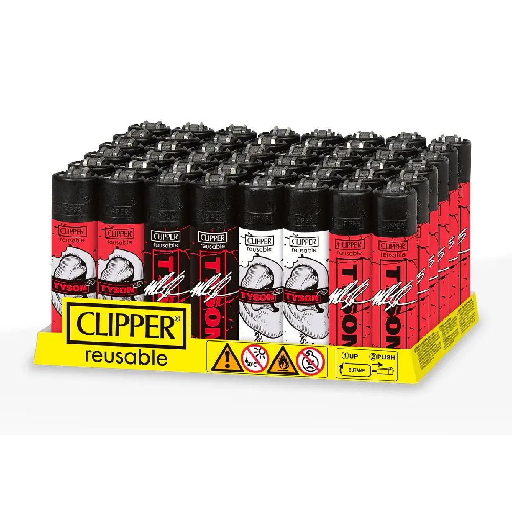 Clipper CP11R Reusable Classic Large Lighter (DSPLY 48pc) Mike Tyson The Ears packaging