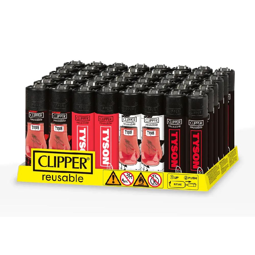 Clipper CP11R Reusable Classic Large Lighter (DSPLY 48pc) Mike Tyson The Glove packaging