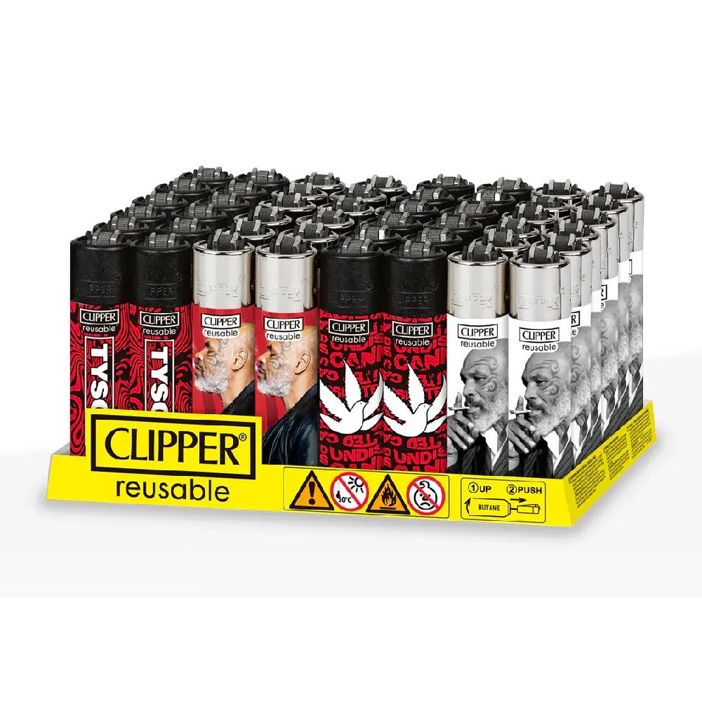 Clipper CP11R Reusable Classic Large Lighter (DSPLY 48pc) Mike Tyson packaging