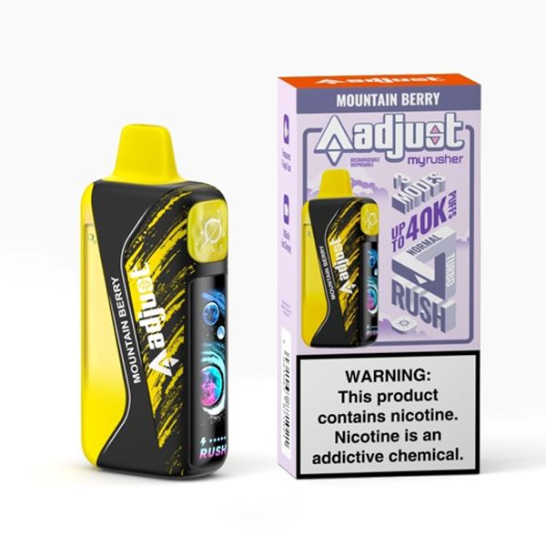 Adjust MyRusher 40K Disposable mountain berry with packaging