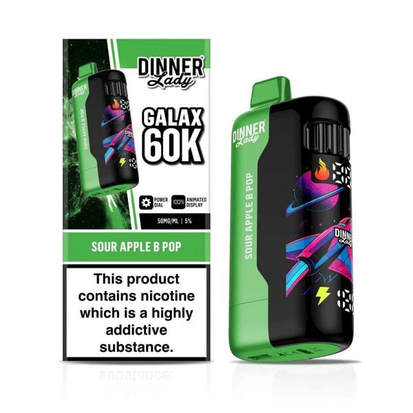 Dinner Lady Galax 60K Disposable sour apple b-pop with packaging