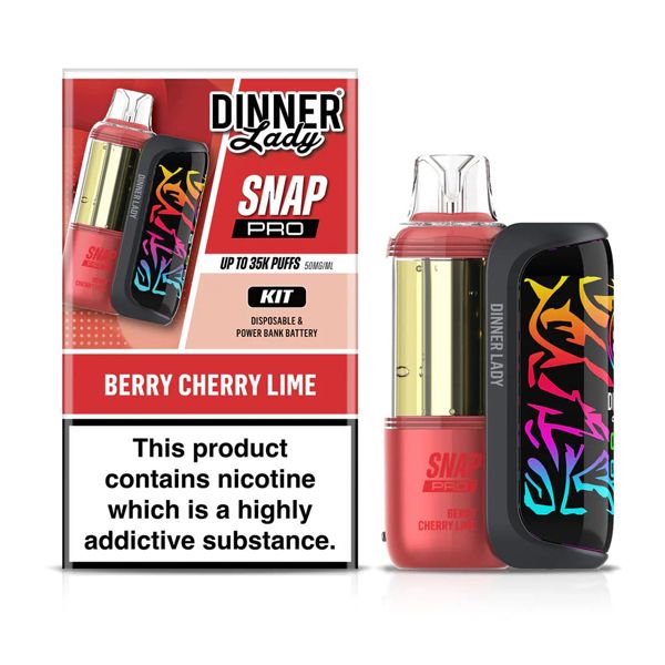 Dinner Lady Snap Pro 35K Disposable (Dispo + Power Dock) berry cherry lime with packaging