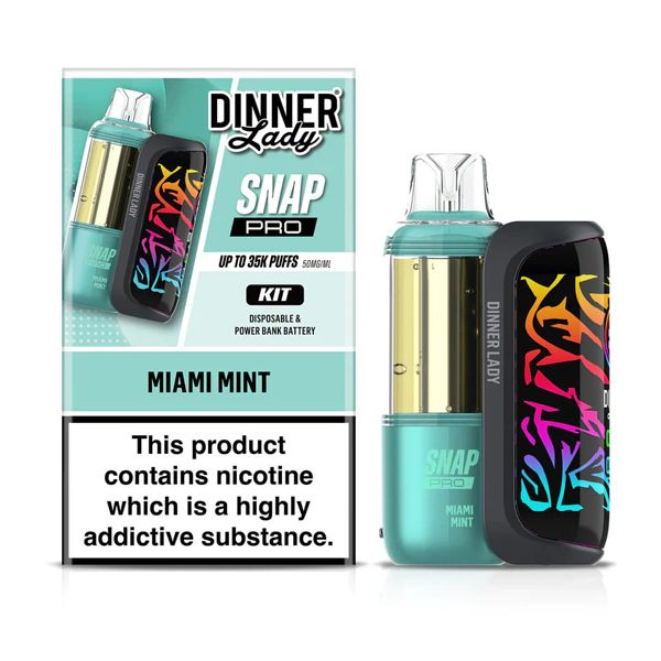 Dinner Lady Snap Pro 35K Disposable (Dispo + Power Dock) miami mint with packaging