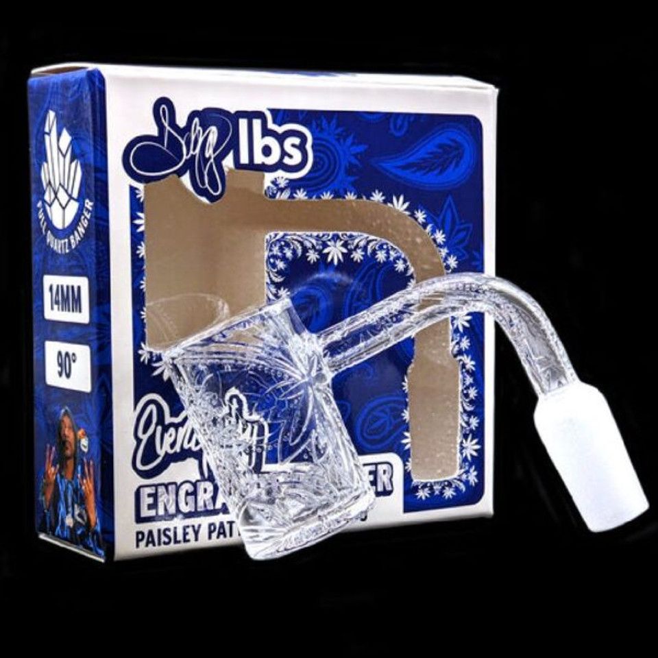 Dogg Lbs (Banger) Everyday Engraved Paisley Quartz Banger 14mm 90 Degree with packaging