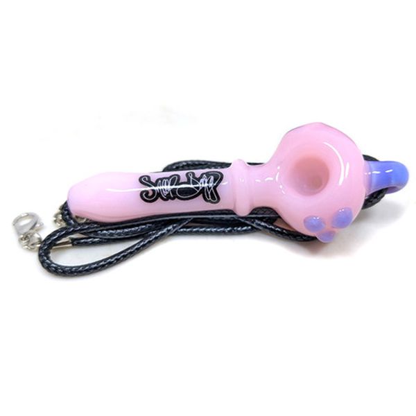 Dogg Lbs (Hand Pipe) Everyday 3" Necklace Spoon slyme pink with packaging