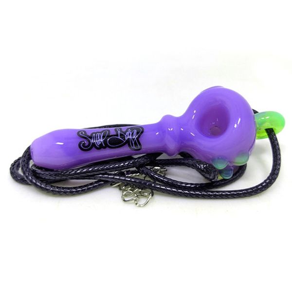 Dogg Lbs (Hand Pipe) Everyday 3" Necklace Spoon slyme purple with packaging