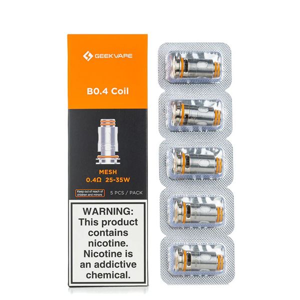 GeekVape B Replacement Coils 5-Pack B0 4 0.4ohm with packaging