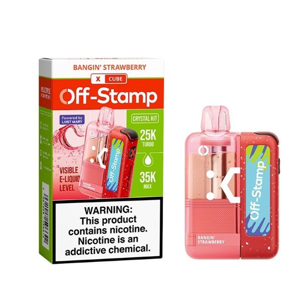Off Stamp X Cube 35K Disposable Kit (Crystal Dispo + Power Dock) bangin strawberry with packaging