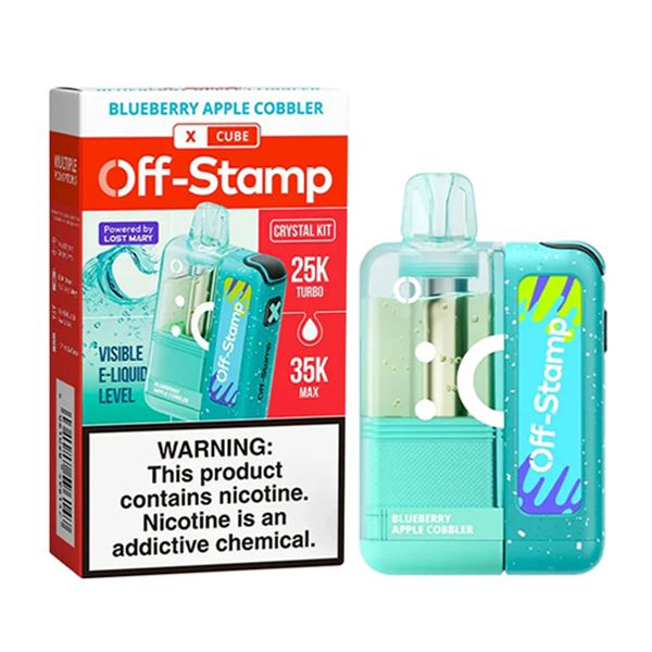Off Stamp X Cube 35K Disposable Kit (Crystal Dispo + Power Dock) blueberry apple cobbler with packaging