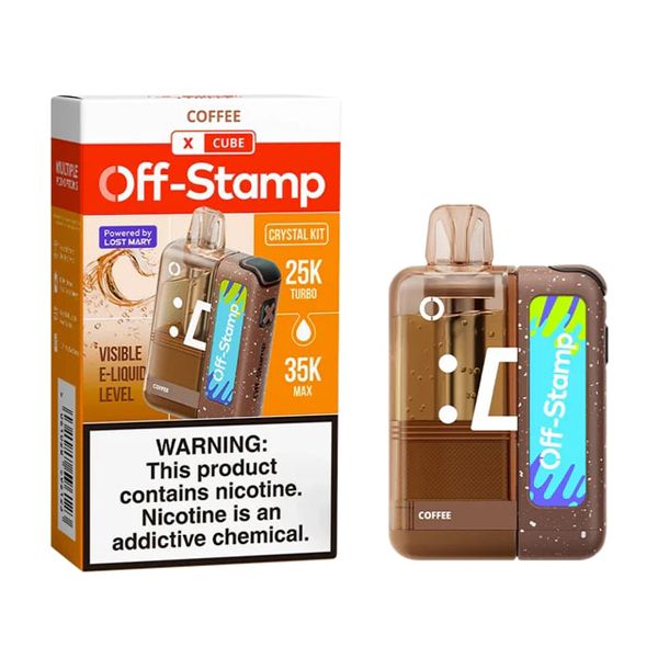 Off Stamp X Cube 35K Disposable Kit (Crystal Dispo + Power Dock) coffee with packaging