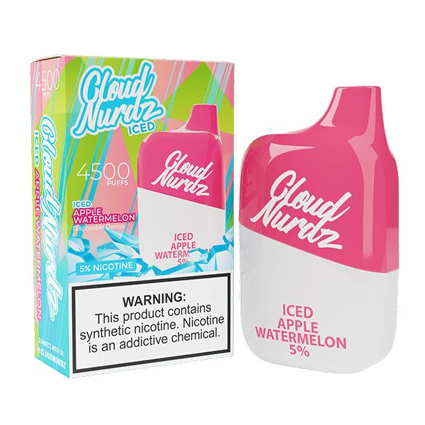 Cloud Nurdz 4500 Puffs Disposable | 12mL Iced Apple Watermelon