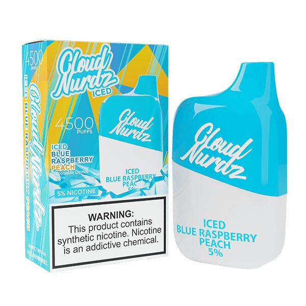 Cloud Nurdz 4500 Puffs Disposable | 12mL Iced Blue Raspberry Peach