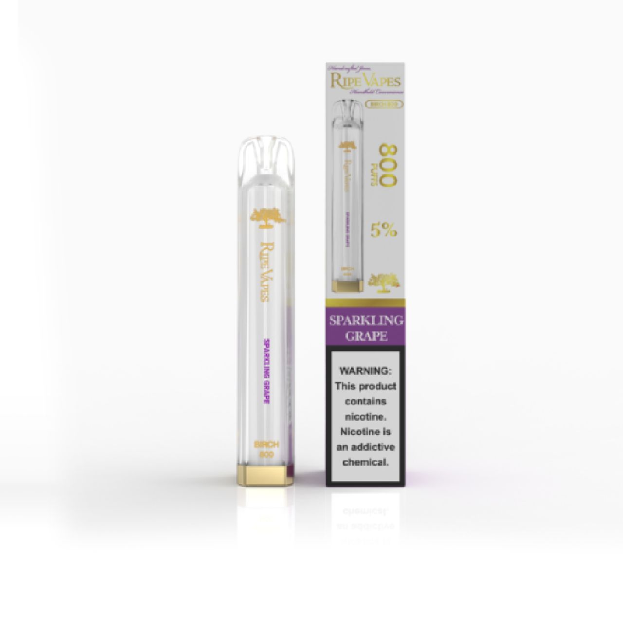 Ripe Vape Birch Disposable Sparkling Grape with packaging