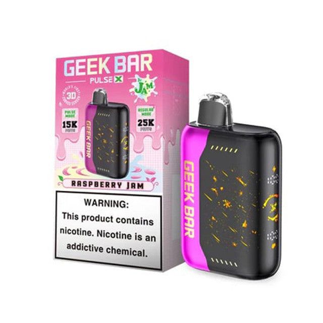 Geek Bar Pulse X LE 25K Disposable -Raspberry Jam with packaging