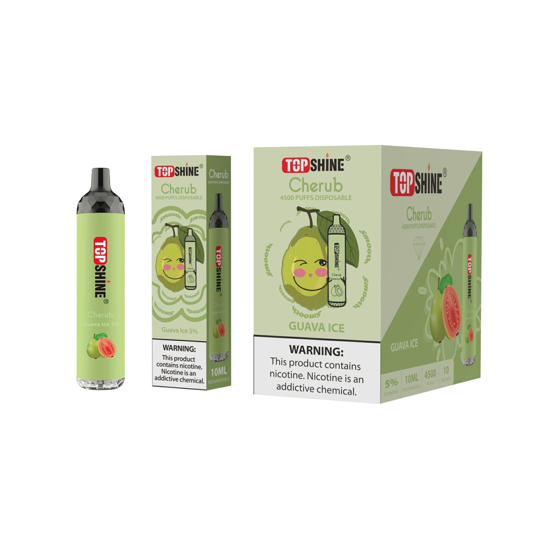 Topshine Disposable | 4500 Puffs | 10mL Guava Ice with Packaging