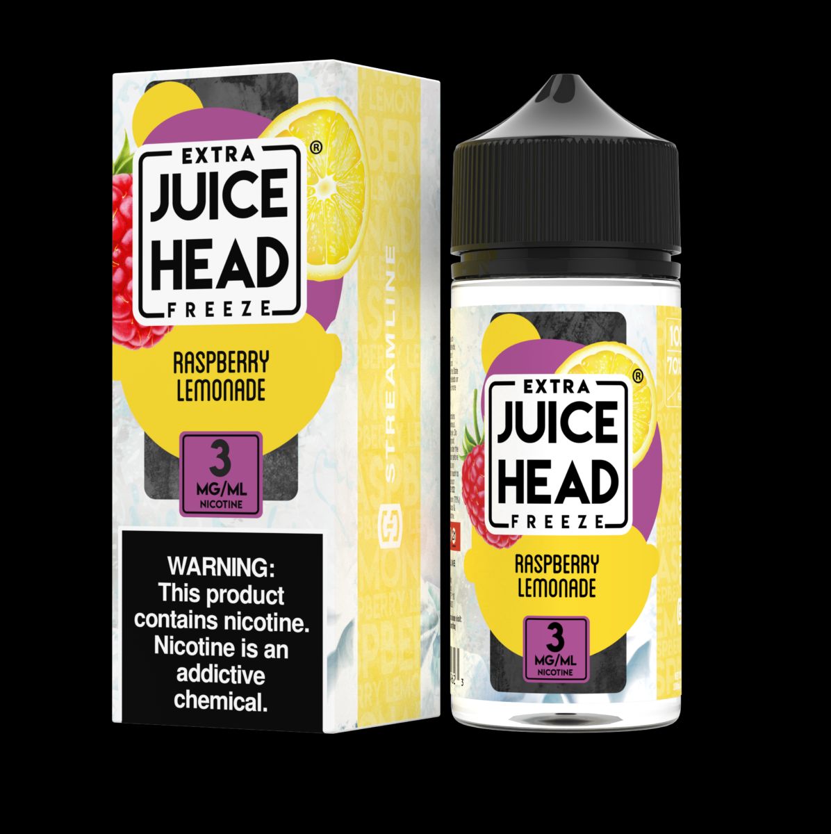 Juice Head Raspberry Lemonade Freeze SubOhm Vape Liquid 100mL with Packaging