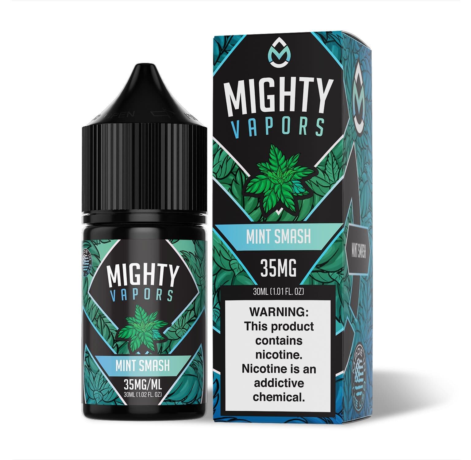 Mint Smash by Mighty Vapors Salt Series E-Liquid 30mL (Salt Nic) with Packaging