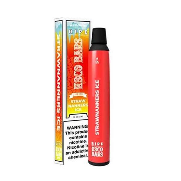 Vape 100 Ripe Esco Bars Mesh Disposable | 2500 Puffs | 6mL Strawnanners Ice with Packaging
