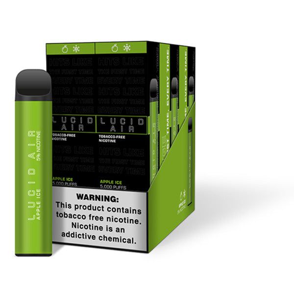 Lucid Air Tobacco-Free Nicotine Disposable 5000 Puffs 16.7mL Apple Ice with Packaging
