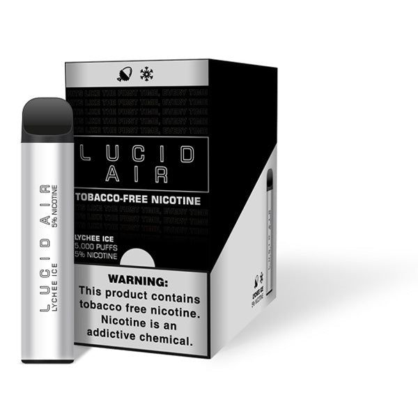 Lucid Air Tobacco-Free Nicotine Disposable 5000 Puffs 16.7mL Lychee Ice with Packaging