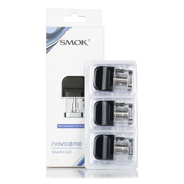 SMOK Novo 2 Replacement Pod Cartridge (Pack of 3) Quartz 1.4ohm with packaging