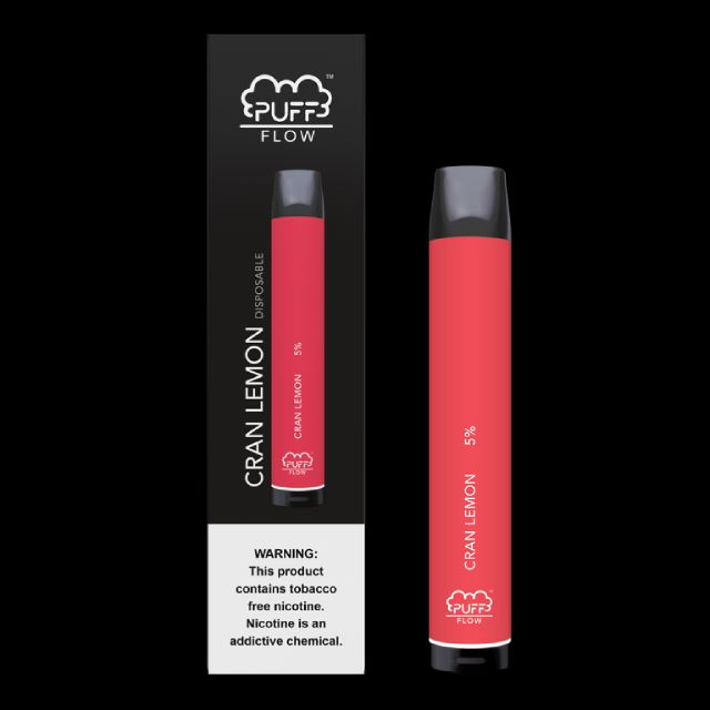 Puff Flow Synthetic Disposable | 1800 Puffs | 6mL Cran Lemon with packaging