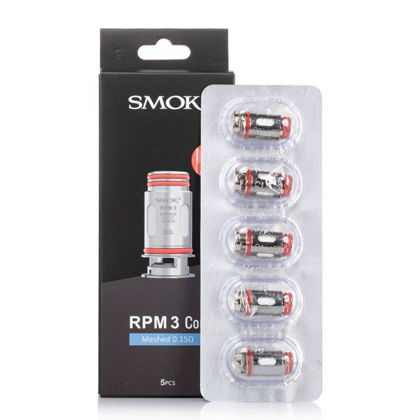 SMOK RPM 3 Replacement Coils 5-Pack Mesh 0.15ohm with packaging