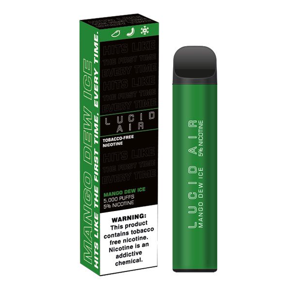 Lucid Air Tobacco-Free Nicotine Disposable 5000 Puffs 16.7mL Mango Dew Ice with Packaging