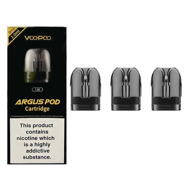 Voopoo Argus Pod 2mL Replacement Pod 3-Pack 1.2 ohm with packaging