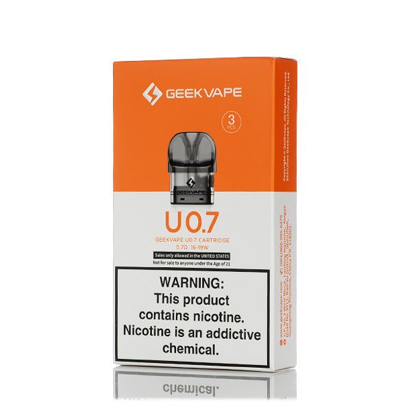 Geekvape U Series Replacement Pods 2mL 3-Pack 0.7ohm with packaging