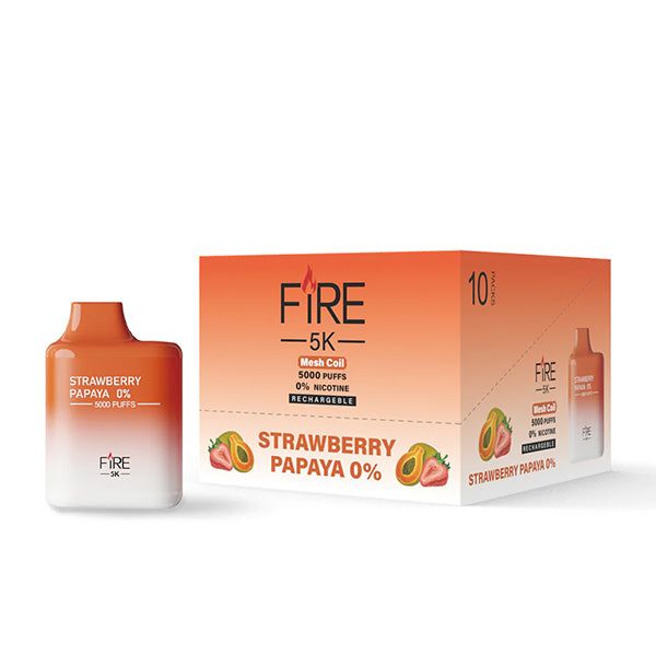 Fire Mega Disposable | 5000 Puffs | 12mL Strawberry Papaya with Box