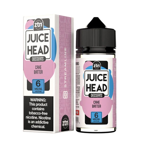 Juice Head Cake Batter SubOhm Vape Liquid 100mL 6mg bottle with packaging