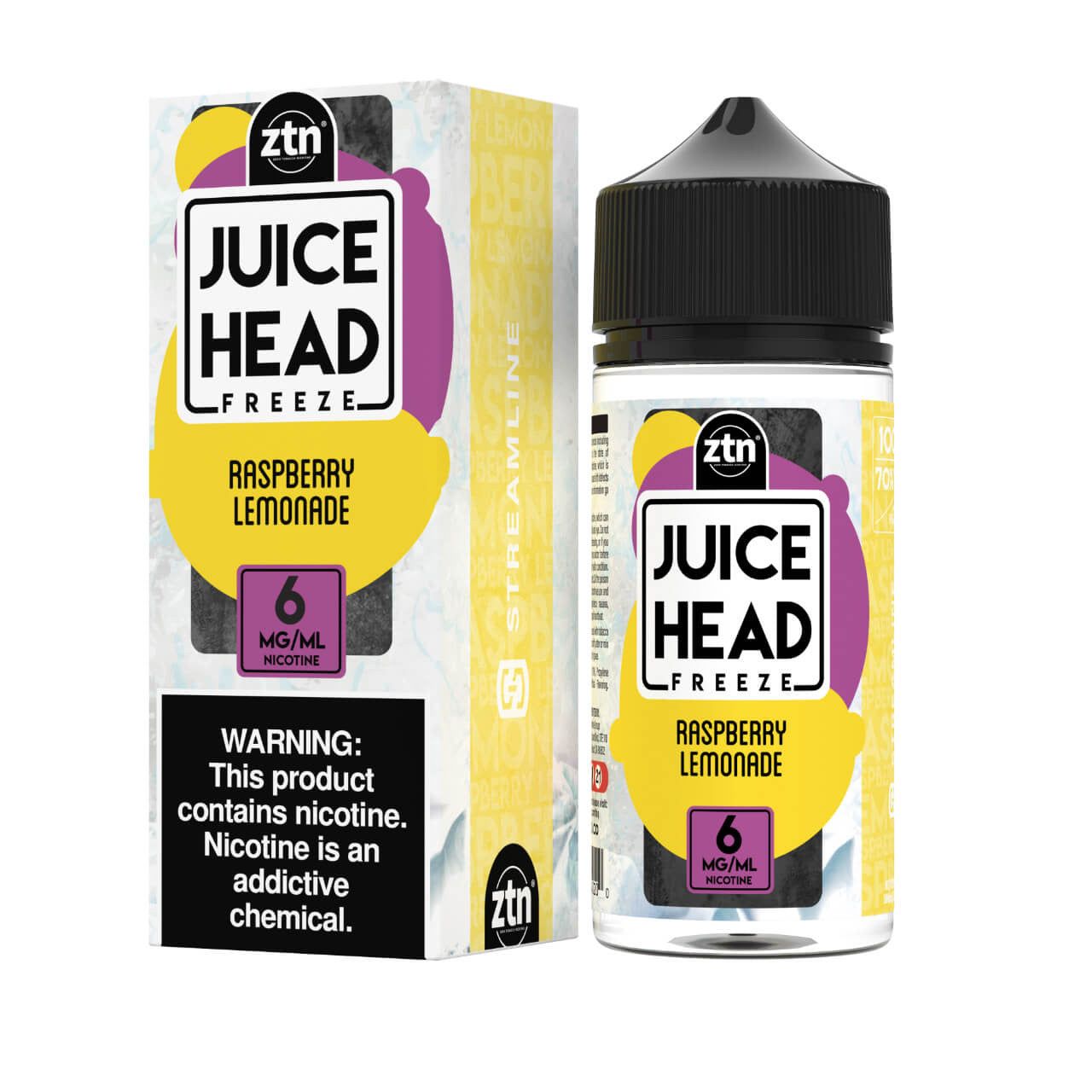 Juice Head Raspberry Lemonade Freeze SubOhm Vape Liquid 100mL with Packaging