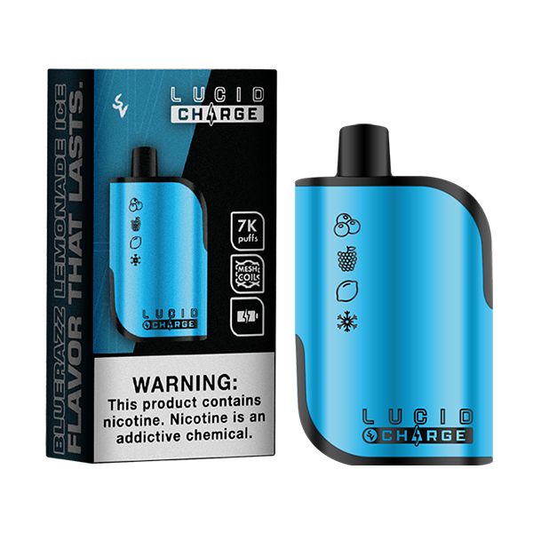 Lucid Charge Disposable | 7000 Puffs | 14mL | 5% Bluerazz Lemonade Ice with Packaging