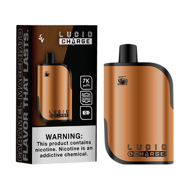 Lucid Charge Disposable | 7000 Puffs | 14mL | 5% Caramel Macchiato with Packaging